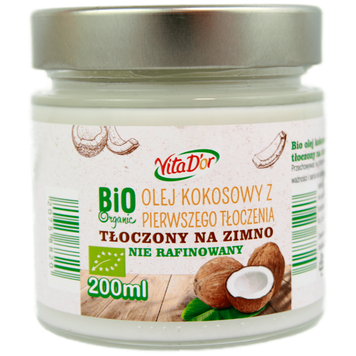 Олія кокосова нерафінована Віта Дор Vita D'or 200ml 6шт/ящ