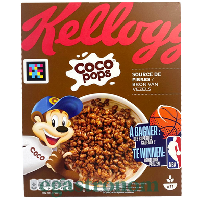 Сухой пшеничный завтрак с шоколадом Келлоггс Kellogg's coco pops 330g 5шт/ящ