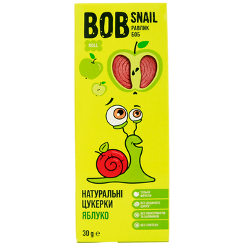 Цукерки натуральні яблуко Равлик Боб Bob snail 30g 24шт/ящ