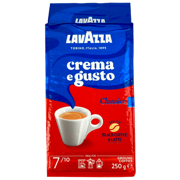 Кава крема густо колір (мелена) Лавацца Lavazza crema e gusto 250g 20шт/ящ