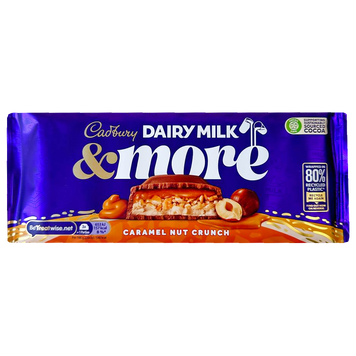 Шоколад молочний карамельно горіховий хрусткіт Кедбері Cadbury 200g 15шт/ящ