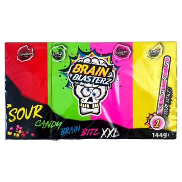 Цукерки кислі Брейн Бластер Brain Blaster XXL 144g 12шт/ящ