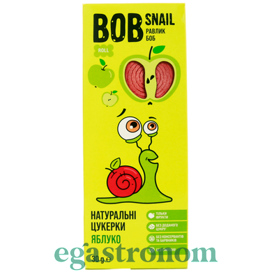 Цукерки натуральні яблуко Равлик Боб Bob snail 30g 24шт/ящ