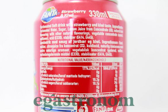 Напиток газированный клубника и киви Фанта Fanta strawberry&kiwi 330ml 24шт/ящ