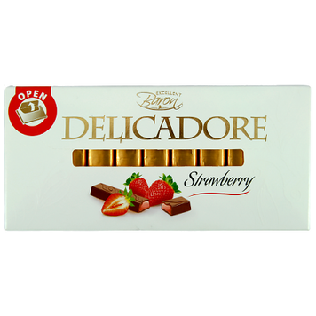 Шоколад молочний з полуницею Барон Делікадоре Baron Delicadore strawberry 200g 12шт/ящ
