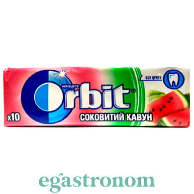 Жувальна гумка кавун (без цукру) Орбіт Orbit watermelon 14g 30шт/пач