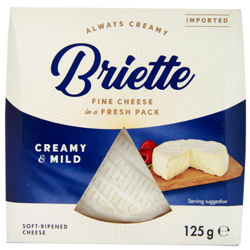 Сир камамбер вершковий та м`який Брієтте Briette creamy mild 125g 10шт/ящ