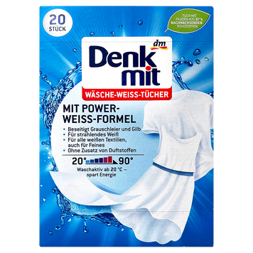 Серветки для прання білого Денк Міт Denk Mit white 20pcs 10шт/ящ