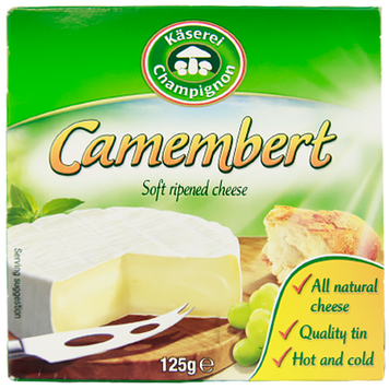 Сир Камамбер Казерай Camembert K&auml;serei 125g 28шт/ящ ж/б