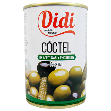 Оливки з кісточкою з солоними огірками Діді Didi coctel ж/б 120/280g 12шт/ящ