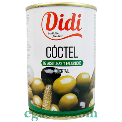 Оливки с косточкой с солеными огурцами Диди Didi coctel ж/б 120/280g 12шт/ящ