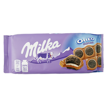 Шоколад Мілка орео сендвіч Milka oreo sandwich 92g 16шт/ящ