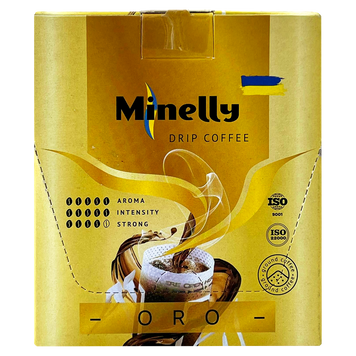 Кава оро у дріп пакетах Мінеллі Minelly oro 10g 10шт/уп 12уп/ящ