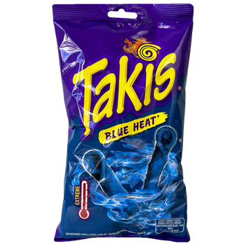 Чипси-ролли кукурудзяні блакитні чилі та лайм Такіс Takis blue heat 100g 18шт/ящ