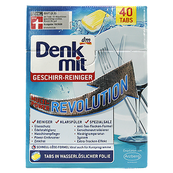 Таблетки для посудомийної машини революційні Денк Міт Denk Mit mp-revolution 40tbs 840g 5шт/ящ