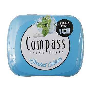 Льодяники свіжа м'ята Компас Compass ice mint 14g 12шт/уп 10уп/ящ