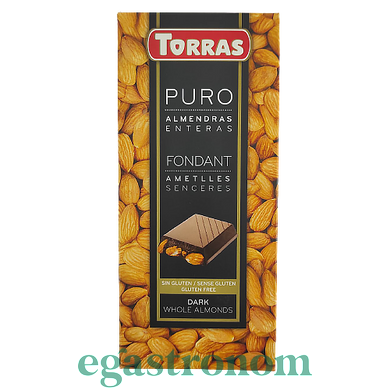 Шоколад черный с миндалем Торрас Torras dark almendras 200g 18шт/ящ