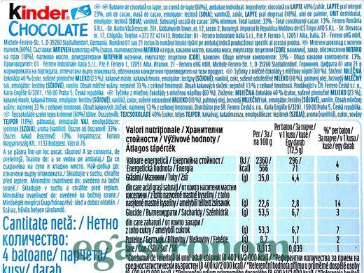 Шоколад Кіндер Kinder 50g 20шт/пач 8пач/ящ