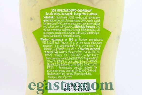 Соус гірчично-огірковий Мадеро Madero musztardowo-ogorkowy 410g 12шт/ящ