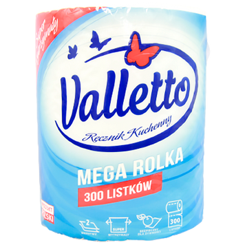 Полотенце бумажное двухслойное Валлетто мега Valletto mega rolka 6шт/ящ