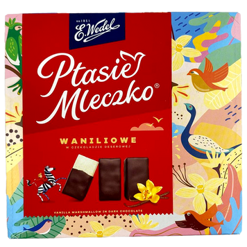 Цукерки пташине молоко зі смаком ванілі Е. Ведель E. Wedel vanilla flavour 340g 18шт/ящ