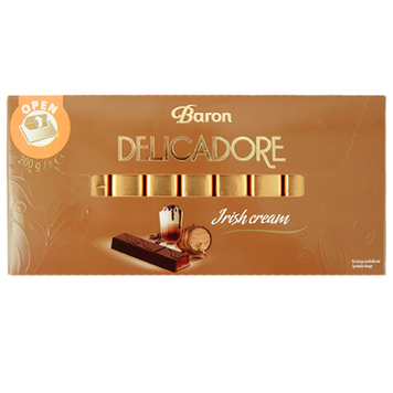Шоколад чорний з ірландським кремом Барон Делікадоре Baron Delicadore 200g 12шт/ящ