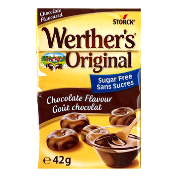 Льодяники зі смаком шоколаду (без цукру) Вертерс Werther&rsquo;s original 42g 20шт/ящ