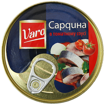 Сардини в томатному соусі Варо Varo 144/240g 48шт/ящ