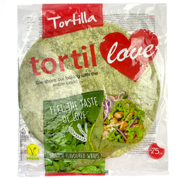 Тортилья со вкусом шпината Тортилав Tortillove (4*60g) 240g 20шт/ящ