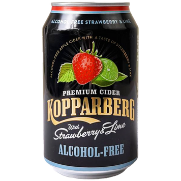 Сидр безалкогольний лайм та полуниця Коппаберг Kopparberg lime&strawberry 330ml 4шт/ящ