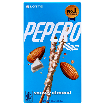 Печиво соломка в білій шоколадній глазурі з мигдалем Пеперо Лотте Lotte Pepero 32g 40шт/ящ