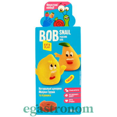 Конфеты натуральные яблоко-груша с игрушкой Улитка Боб Bob snail 20g 16шт/ящ