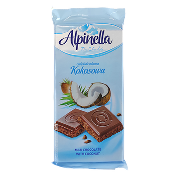 Шоколад кокосова Альпінелла Alpinella kokosova 90g 21шт/ящ