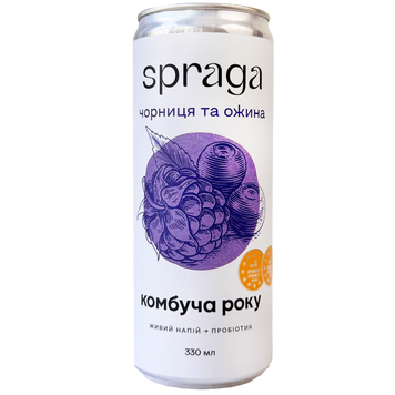 Комбуча чорниця ж/б Спрага Spraga 330ml 12шт/ящ