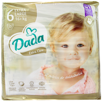 Підгузники розмір 6 Дада Dada extra care (16+kg) 26szt 4шт/ящ