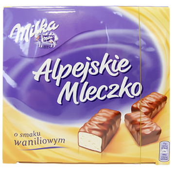 Цукерки Мілка альпійське молоко ванільні Milka o smaku waniliowym 330g 8шт/ящ