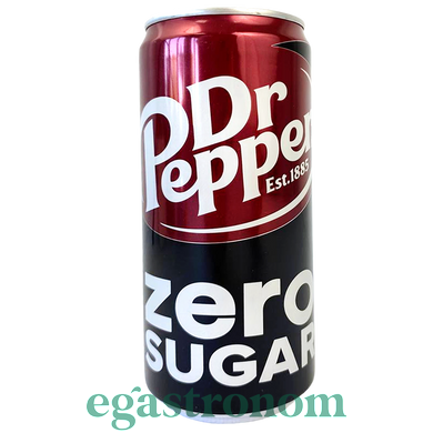 Напій газований без цукру Др. Пеппер Dr. Pepper zero 330ml 24шт/ящ