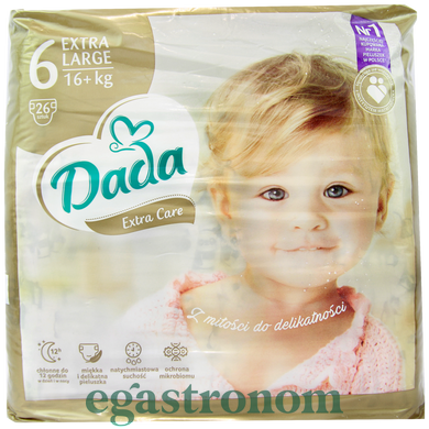 Підгузники розмір 6 Дада Dada extra care (16+kg) 26szt 4шт/ящ