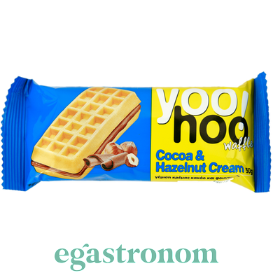 Вафлі бельгійські з какао та лісовим горіхом ЮХу YOOHOO cocoa hazelnut 50g 12шт/ящ