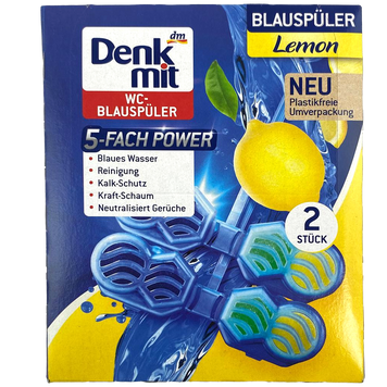 Подвеска для унитаза четырехфазная лимон Денк Мит Denk Mit WC blauspuler lemon 2szt 9шт/ящ