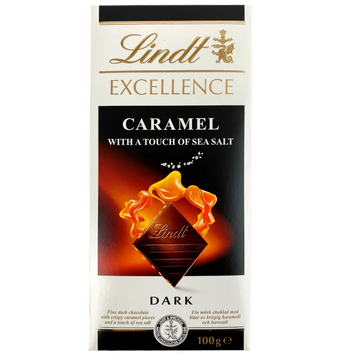 Шоколад черный с соленой карамелью Линдт Экселенц Lindt Excellence dark 100g 20шт/ящ