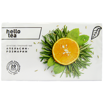 Чай крупнолистовий в пакетиках трав&rsquo;яний апельсин-розмарин Хелло Ті Hello Tea 20пак 60g 20шт/ящ