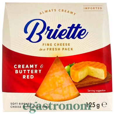 Сир брі червоний вершковий Брієтте Briette Creamy&Buttery Red 125g 10шт/ящ