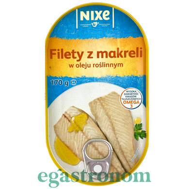 Филе скумбрии в масле Никс Nixe 102/170g ж/б 39шт/ящ