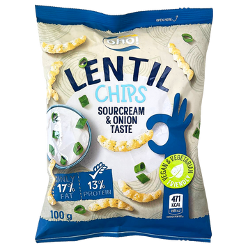 Чипси з сочевиці зі смаком cметани та цибулі Охо Оho sour cream&onion 100g 23шт/ящ