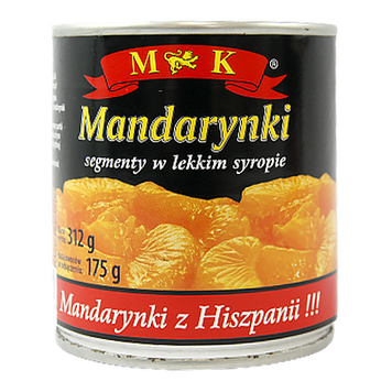 Фрукти консервовані мандаринки MK mandarynki 312g/175g 12шт/ящ