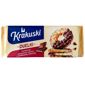 Печиво дуо з цукром та шоколадом Кракушкі Krakuski duelki 181g 24шт/ящ