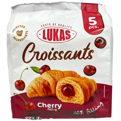 Круасани з вишнею Лукас Lukas cherry 4*45g 10шт/ящ