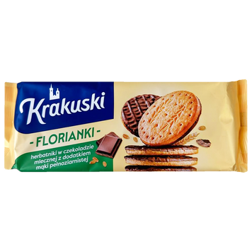 Печиво цільнозернове з шоколадом Кракушкі Krakuski florianki 171g 26шт/ящ