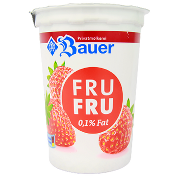 Йогурт полуниця жиру 0,1% Бауер Bayer 500g 12шт/ящ